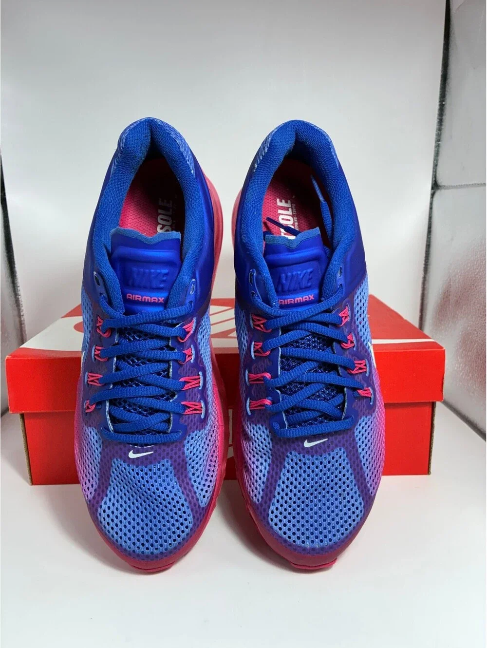 Size 8m/9.5w - Nike Air Max+ 2013 Blue Force Hyper Pink